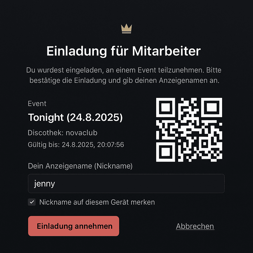 Mitarbeiter App QR-Scan